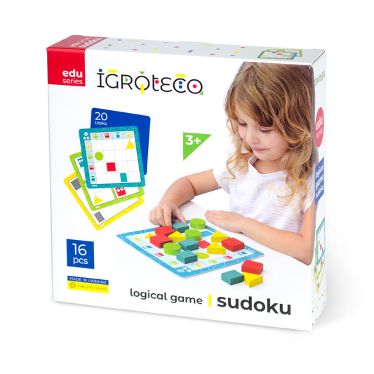 Igroteco деревянная развивающая игра для детей Судоку, 16 шт.