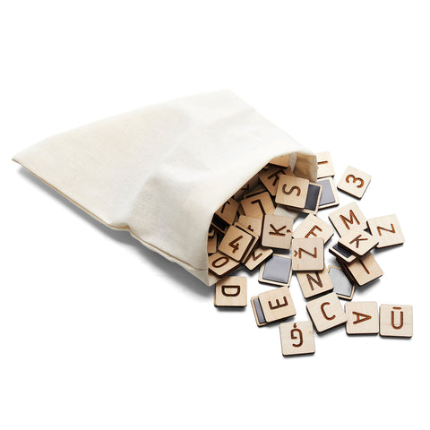 Дополнительный набор букв для деревянного ноутбука  (латышский)