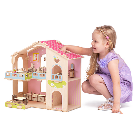 Деревянный конструктор - кукольный домик "Счастливая семья"