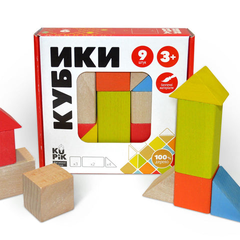 Igroteco набор деревянных блоков "Мини", 9 шт.