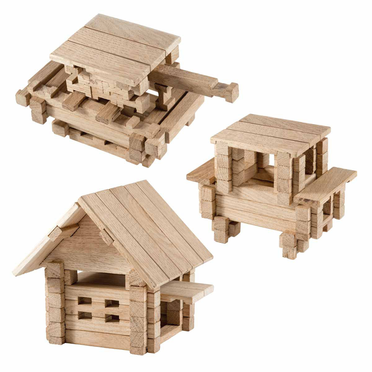 Igroteco деревянный конструктор - домик для детей с верандой, 102 шт.