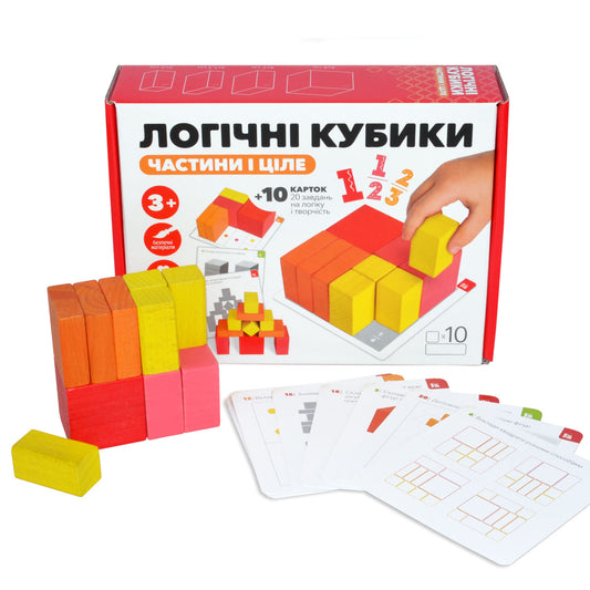 Igroteco деревянная развивающая игра для детей на изучение пространственности и геометрии "Логические кубики"