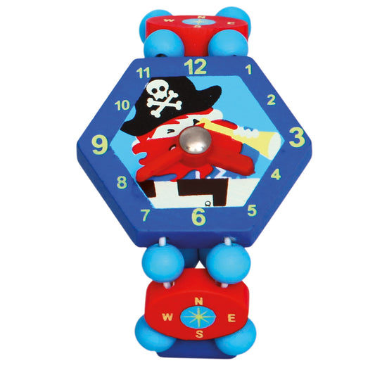 Часы деревянные детские Пиратские