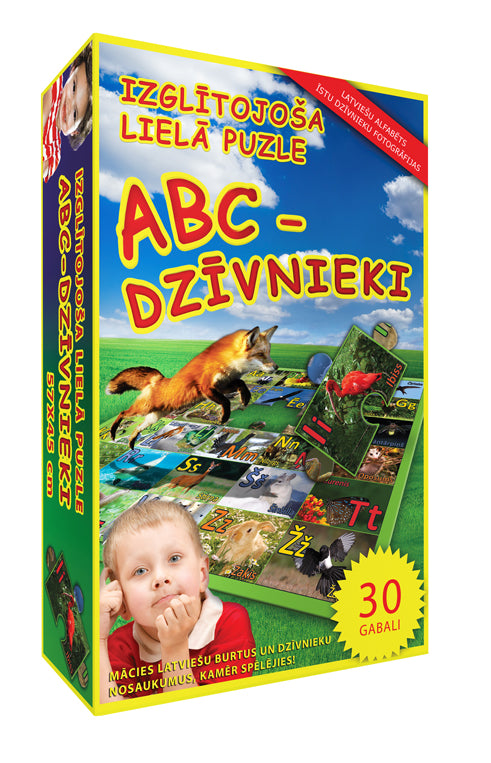 Izglītojošā lielā puzle ABC Dzīvnieki