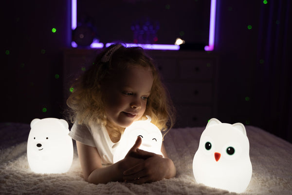 Silicone night light for children (Penguin white) 
