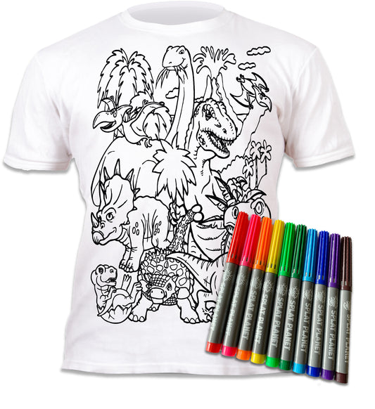Многоразовая раскраска-футболка SPLAT Planet, Динозавры (размер от 3 до 11 лет)