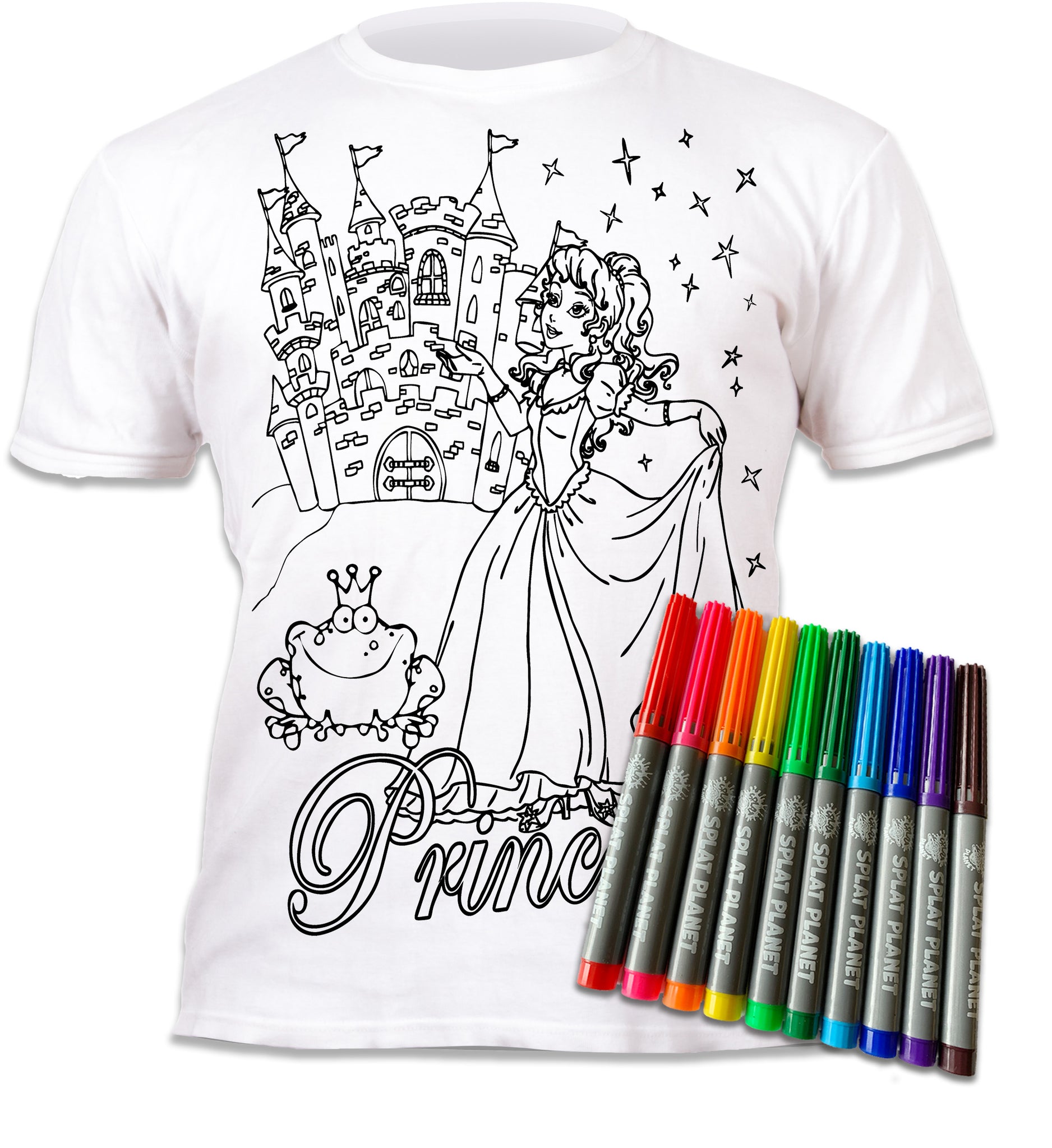 Многоразовая раскраска-футболка SPLAT Planet, Принцесса (размер от 3 до 11 лет)