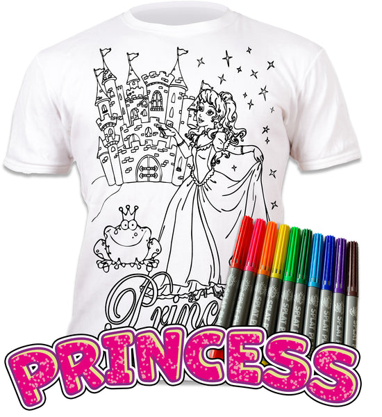 Многоразовая раскраска-футболка SPLAT Planet, Принцесса (размер от 3 до 11 лет)
