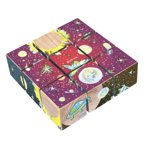 Набор деревянных кубиков "Космос" - Дополненная реальность!